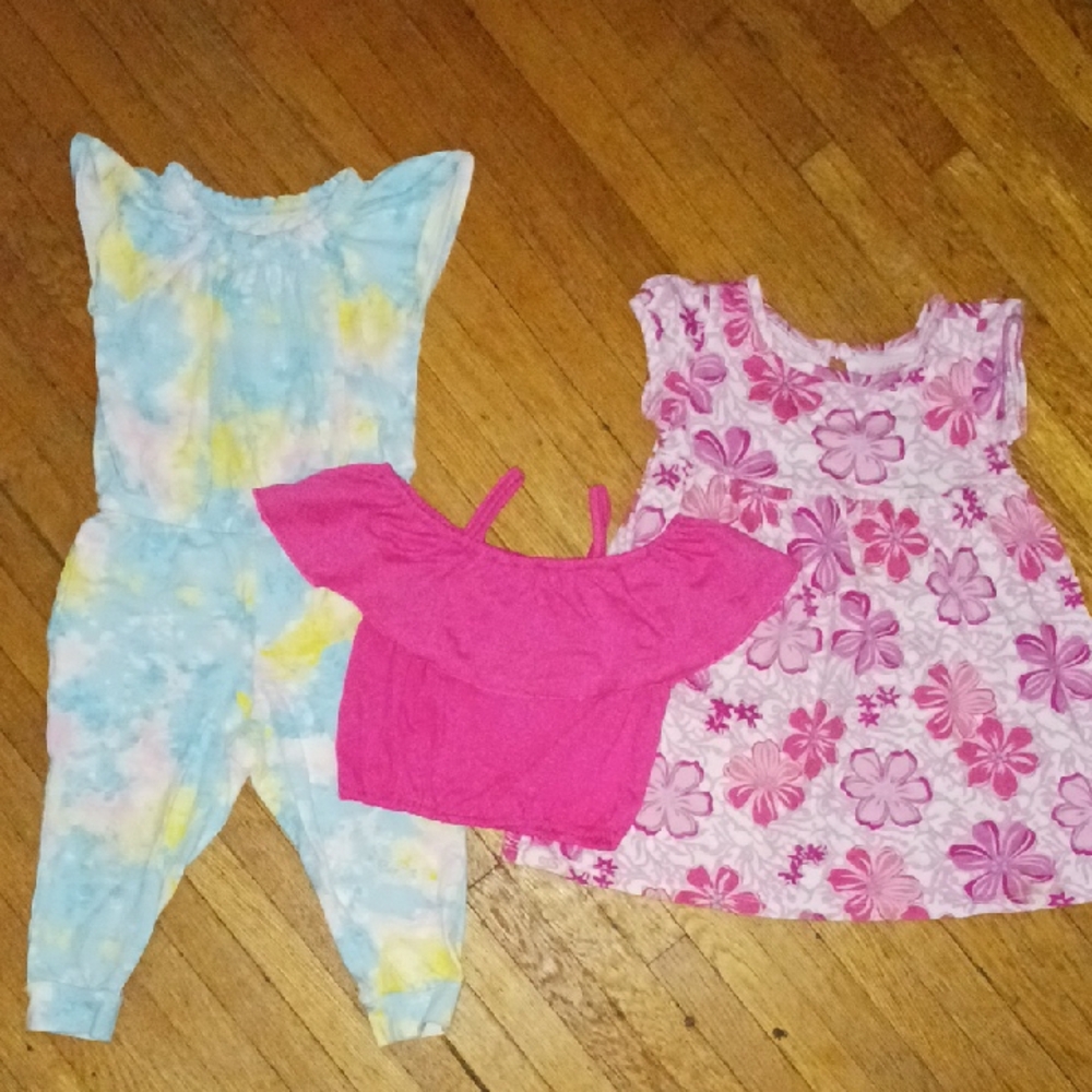 Floral Dress and Tie-Dye Jumpsuit Set
